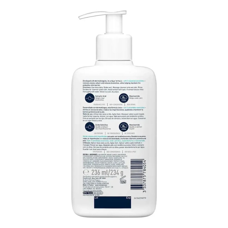 Cerave Limpiador Control Imperfecciones Anti-acne 236ml