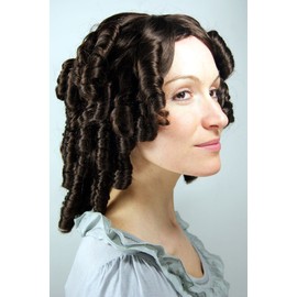 Quality COSPLAY Lady Wig COLONIAL Baroque Victorian Coils/Curls BROWN brunette 6006A-6