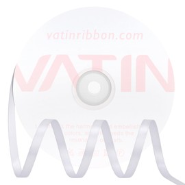 VATIN Double Face Silver Satin Ribbon 1/4" Continuous 50 Yards,Silver Polyester Fabric Ribbon use for Bows Bouquet, Gift Wrapping, Floral Arrangement Wedding Decoration