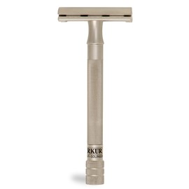 MERKUR Stainless Steel Safety Razor 23 INOX, Satin Matt, Three-Piece Premium Razor with Straight Cut, Closed Comb, Ideal for Wet Shaving, Made in Germany