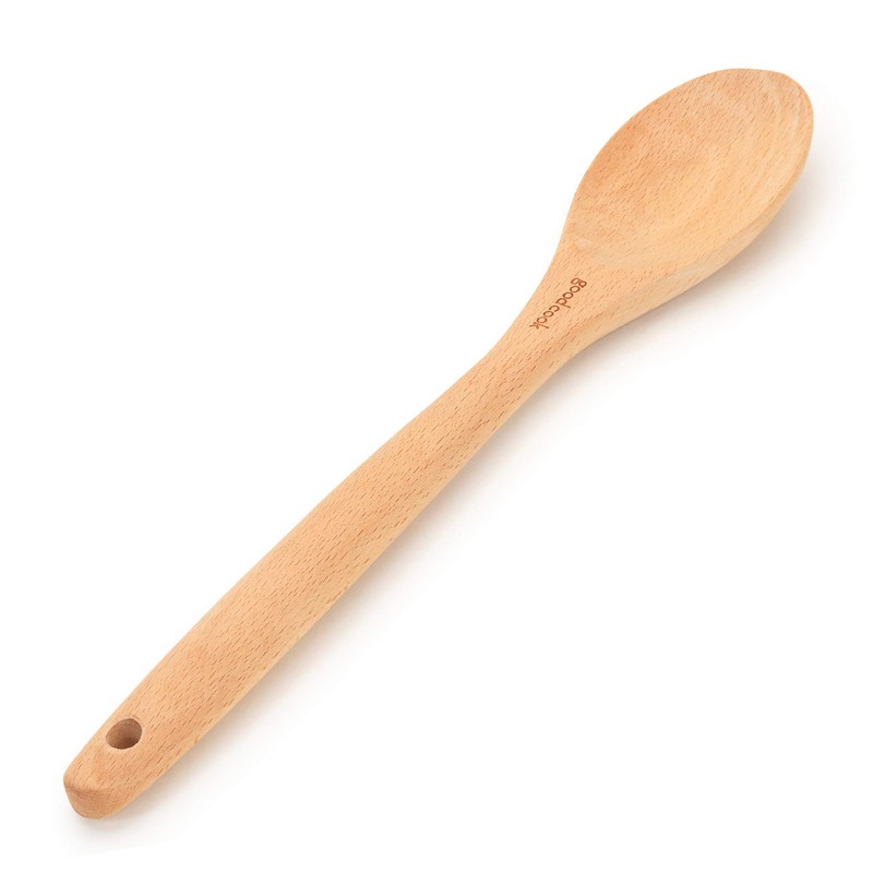 Good Cook Touch 13-inch Wooden Basting Spoon, Silver, Medium