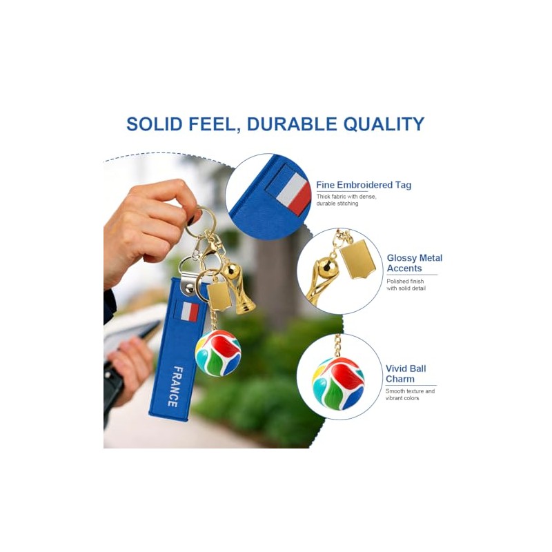 4-Piece Soccer Keychain Set - World Cup Inspired Accessories