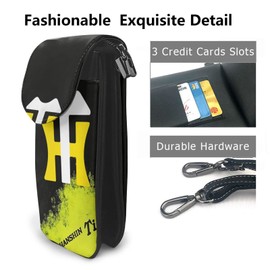 JMI Hanshin Tigers Smartphone Pouch, Genuine Leather, Shoulder Bag, Thin, Women's, Men's Mini Pouch, Popular, Wallet, Crossbody Bag, Height 7.5 x Width 4.9 x Thickness 1.6 inches (19 x 12.5 x 4 cm)