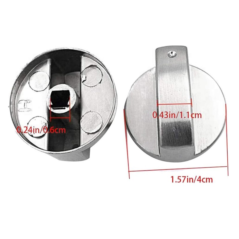 6Pcs Gas Stove Control Knobs, 6mm Cooker Control Switch Knobs,