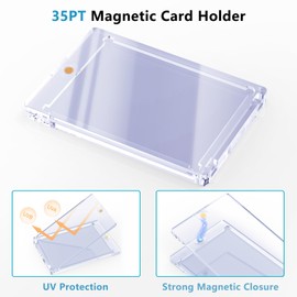 Adevar 35PT Magnetic Card Holder for Trading Cards Sleeves Card Saver Trading Card Sleeves for Standard Cards, Yugioh Cards, Sports Cards, Football Cards, TCG Cards, Top Loads, Pack of 15