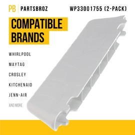 PartsBroz WP33001755 Drum Baffle (2-Pack) - Compatible With Whirlpool Maytag Crosley Dryer - Replaces AP6007937 33001755 516643 PS11741064 WP33001755VP Ultra Durable Replacement