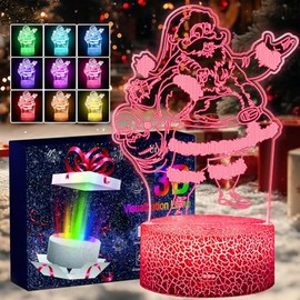 UneedMe UneedMe Night Light for Children, 3D Light Lamp Santa Claus Toy Night Lamp 16 Colors with Touch Switch, Remote Control for Bedroom Decor Lamp for Christmas Gifts [Energy Class A]