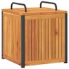 TREATLIFE HOME Ample Storage Solid Wood Acacia and Steel Cushion