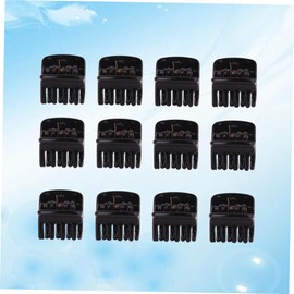 Ipetboom 24pcs Mini Hair Clips Simple Black Hair Clamps for Women Teeth Design for Girls and Teens