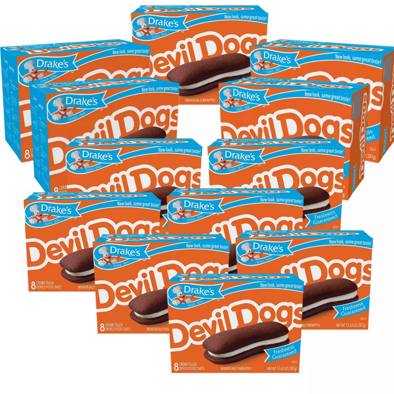 Drake's Devil Dogs, Full Case of 12 Boxes of Creme-Filled