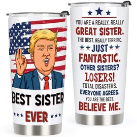 AREOK Gifts for Sister Gifts from Sister Brother - Sister In Law Big Little Sister Gifts - Sister Christmas Birthday Gifts, 20 OZ Sister Tumbler Cup