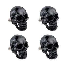 Lunsom Skull License Plate Screws Fastener Kit, 4 Pack License Plate Bolts Mini Decorative Screw Tag Bolt Fit for Most Cars, Trucks and Motorcycles, Black