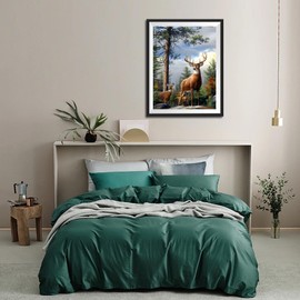 MOGTAA Deer Diamond Painting Adults, 5D Animals Diamond Painting Pictures Adults, DIY Diamond Art Landscape Diamond Painting Pictures for Home Wall Decor 30 x 40 cm