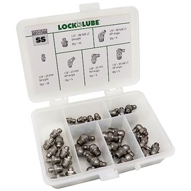 LockNLube LNL140 Stainless Steel SAE Grease Fittings Set
