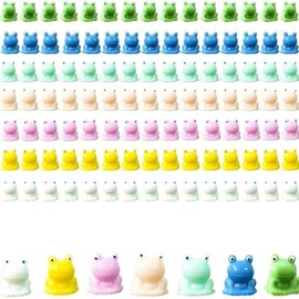 Colourful Mini Frog Figures - Set of 105 Small Frog Figures, Frog Decoration in Various Colours for Home and Garden Decoration