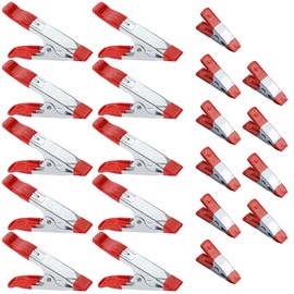 Metal Clamping Clamps Pack of 20 Spring Clamps Mini 4 Inch + 2 Inch Spring Clamp Clamps Strong Glue Clamps Set Rubber Coated Tip Handle Holder for Camping Tarpaulin Crafts