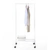 SunnyPoint Durable Compact Rolling Garment Rack with Shelf (GR-1TC, WHT)