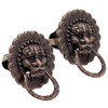 10Pcs 0.94"x 0.59" Antique Copper Lion Head Pull Handle Ring