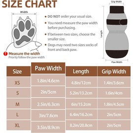 PUPTECK 2 Pairs Anti-Slip Dog Socks Paws Stop Licking, Walking Boots for Injured Paws Hot Weather/Winter, Gripper Shoes Paw Protectors for Hardwood Floors Small Large Dogs