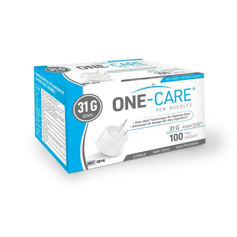 ONE-CARE Pen Tips 31G x 5/32’’ (4mm), Universal Fit, Optimal