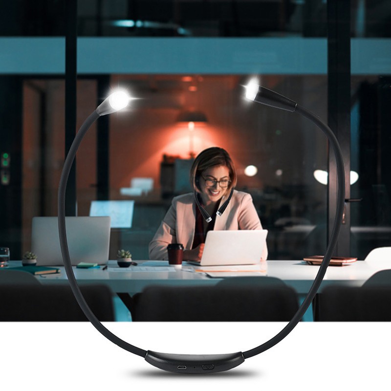 Neck Reading LED Lamp 3 Gear Brightness Bendable Silicone ABS
