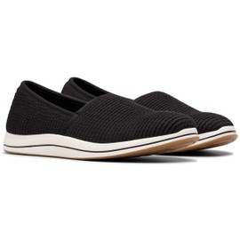Clarks Women's Cloudstepper Breeze Stretch Slip On Loafer, Black, 9 M US