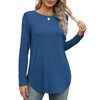Womens Long Sleeve Tops Round Neck Casual Tunic Tops to