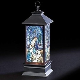 Roman 133322 Led Holy Family Printed Swirl Lantern, 10.5 inch, Multicolor