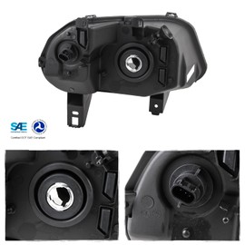 AKKON - Fit 2006-2011 Chevy HHR Halogen Type Headlights Headlamp with LED Bar Black Housing Replacement Driver - Passenger