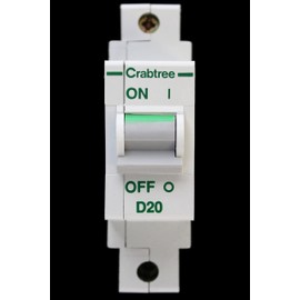 Crabtree 20 AMP TYPE D 16 kA MCB CIRCUIT BREAKER POLESTAR 60D/20