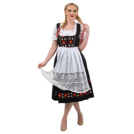 Dirndl Trachten Haus 3-Piece Long German Wear Party Oktoberfest Waitress Dress 4 34 Black