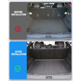 ZQULOYO Rear Seat Back Cover Backrest Protector for Ford Mustang Mach-E Accessories 2021 2022 2023 2024 2025 2026 with Hook&Loop All Weather Split Dog Liner Pet Mat Cargo Trunk Liner 2 PCS