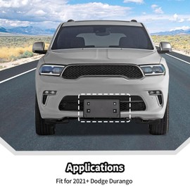 JeCar Front License Plate Frame Bracket Fit for 2021+ Dodge Durango License Plate Mount Holder (Black)