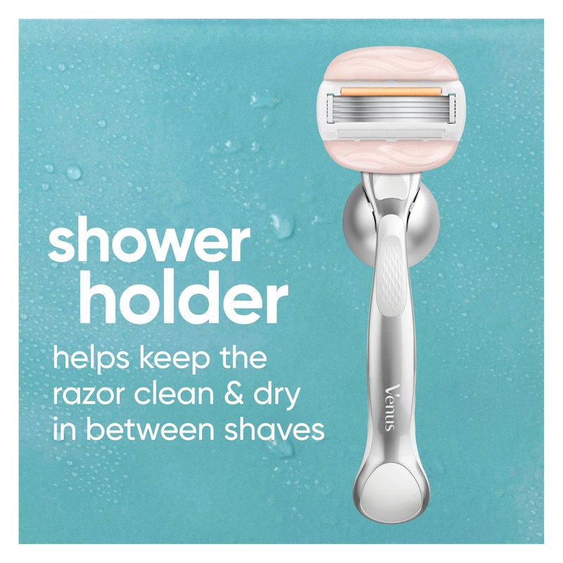 Venus Moistureglide Women's Razor, Reusable Handle, 2 Razor Blade Refills