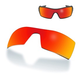 SOLODAD Replacement Lenses for Oakley Oil Rig Sunglasses Polarized-Lava Red