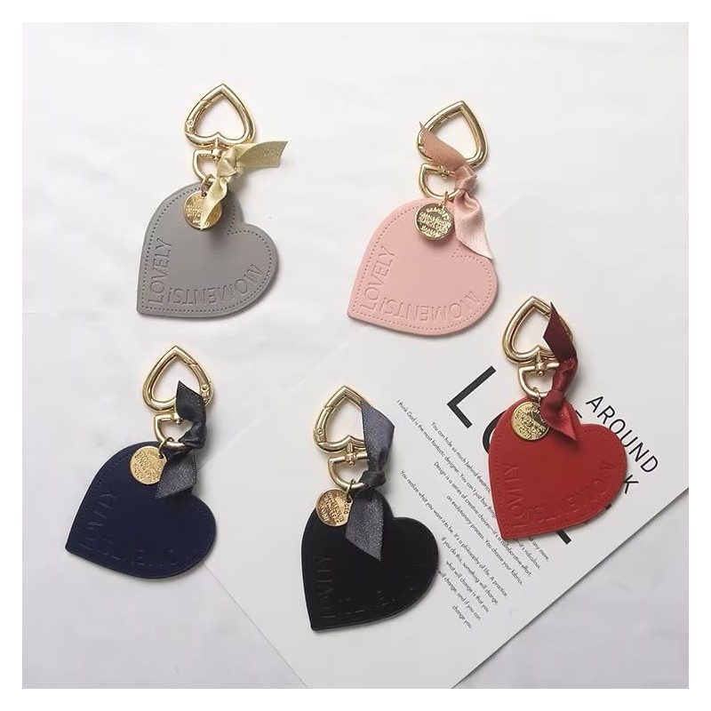 Amily Heart Key Chain, Leather, Leather, Key Ring, Women's, Men's,