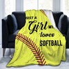 Carwayii Just A Girl Who Loves Softball Blanket Soft Throw