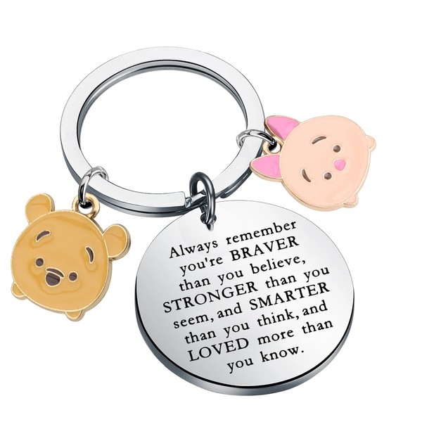 MYOSPARK Pooh Bear Gift Piglet Keychain Movie Inspired Gift Friendship