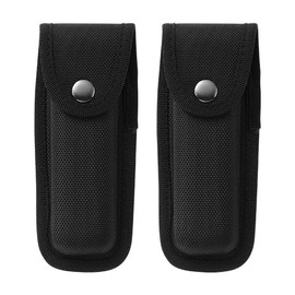 2 Piece Pocket Knife Sheath Folding Knife Case Knife Holster Pocket Knife Case Folding Knife Pouch Folding Knife Sheath with Belt Loop(Black, S)