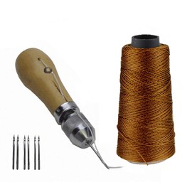 JC Performance Leather Sewing Awl Quick Stitch Repair Tool Set Heavy Duty Thread (Without Awl, Light Brown)