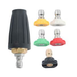 elfinrm Pressure Turbine Nozzle Set, 360° Rotating Turbo with 5 Spray Nozzles, 1/4 Quick Connector