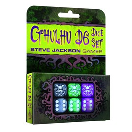Cthulhu d6 Dice Set | 6 Pcs | 19mm Six-Sided | Pearlized Dice | Tabletop Roleplaying Games | RPG | from Steve Jackson Games