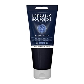 Lefranc Bourgeois 300422 Fine Acrylic Paint - Prussian Blue Colour, 200 ml Tube, Creamy Acrylic Paint, Water-based, Quick Drying, Lightfast, Waterproof