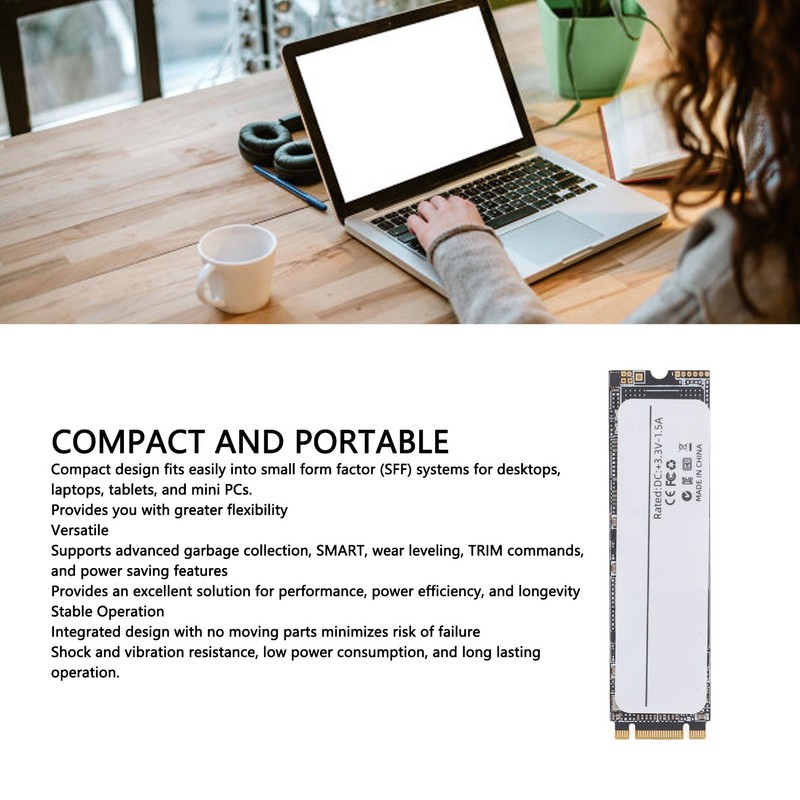 M.2 NGFF 2280 SATA3.0 SSD 550Mbps Read and 460Mbps Write