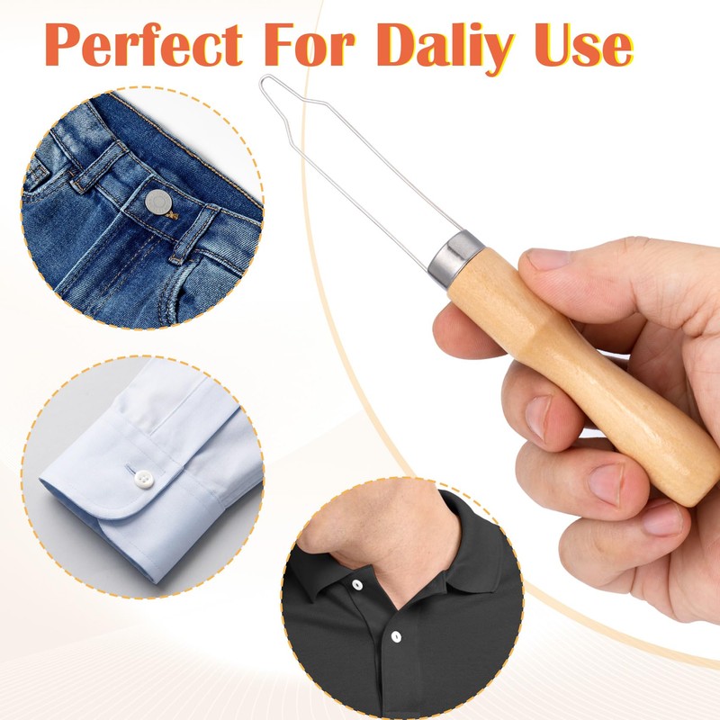 STSTR Easy Button Hook, Steel Button Helper Tool for Elderly,