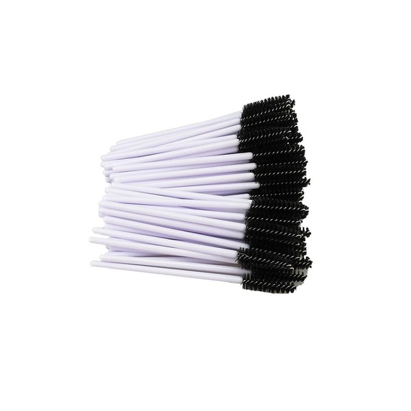 yueton - Pack de 100 cepillos desechables para pestañas, blanco+negro