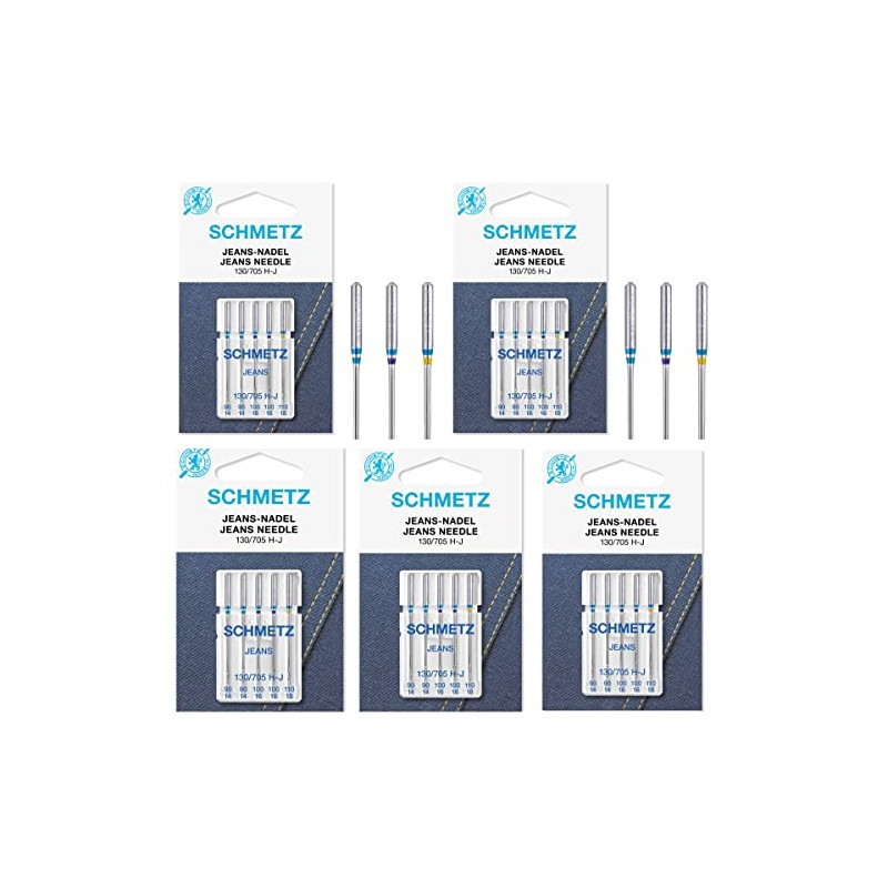 Schmetz 25 Jeans / Denim Sewing Machine Needles, Assorted Mixed