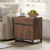 WAMPAT Modern End Table with 1 Drawer & 1 Storage