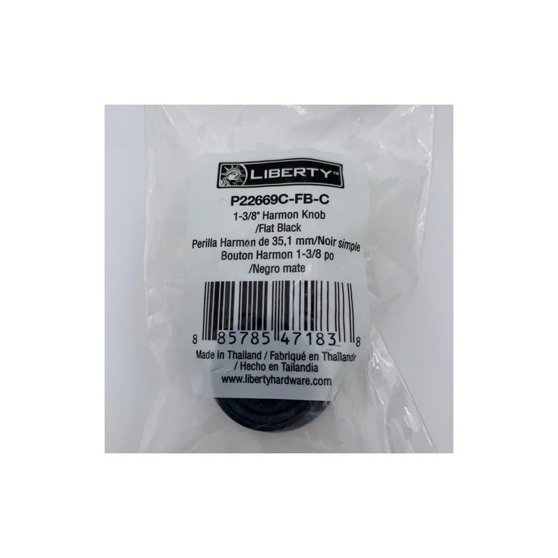Liberty Harmon Knob Flat Black 1-3/8" Drawer P22669C-FB-C