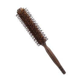 Healeved Bristle Wooden Roller Hair Brush for Curly Hair Durable Styling Comb for Wet Dry Use Compact Travel Reduces Frizz Static Gentle Hair